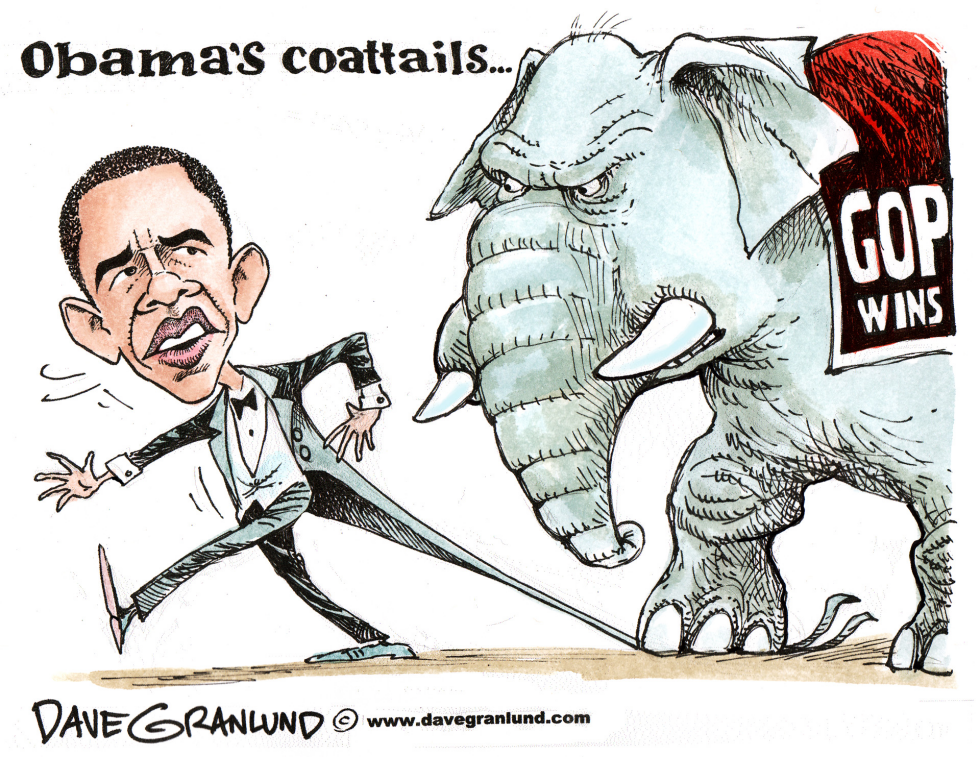  OBAMA'S COATTAILS by Dave Granlund