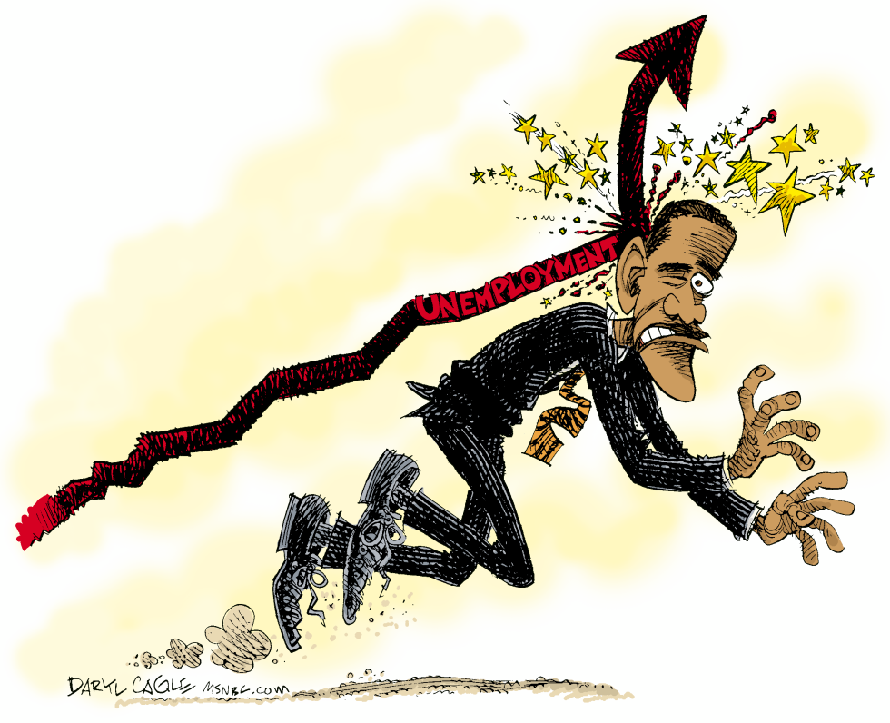 Obama and Unemployment Rate UP -Color