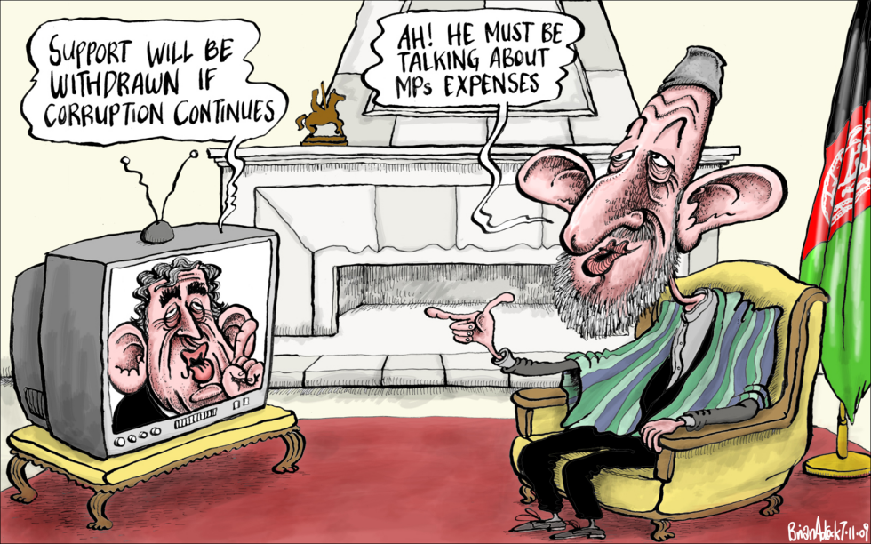 Gordon Brown Warns Hamid Karsai