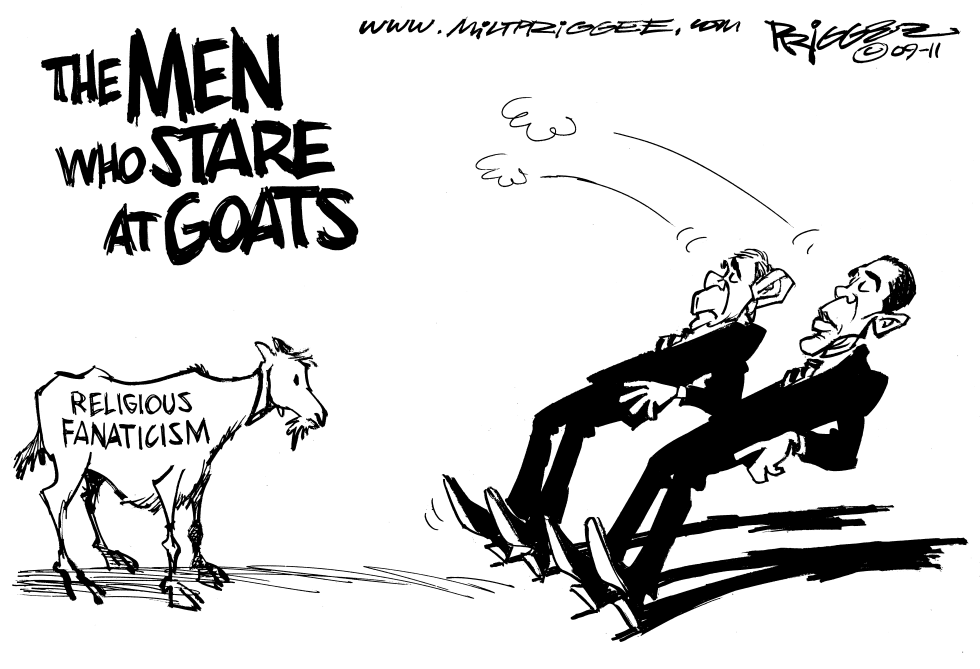  THE MEN WHO STARE AT GOATS by Milt Priggee