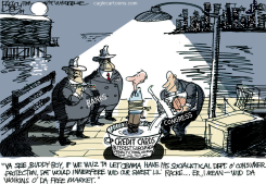 CREDIT CARD OVERSHOES  by Pat Bagley
