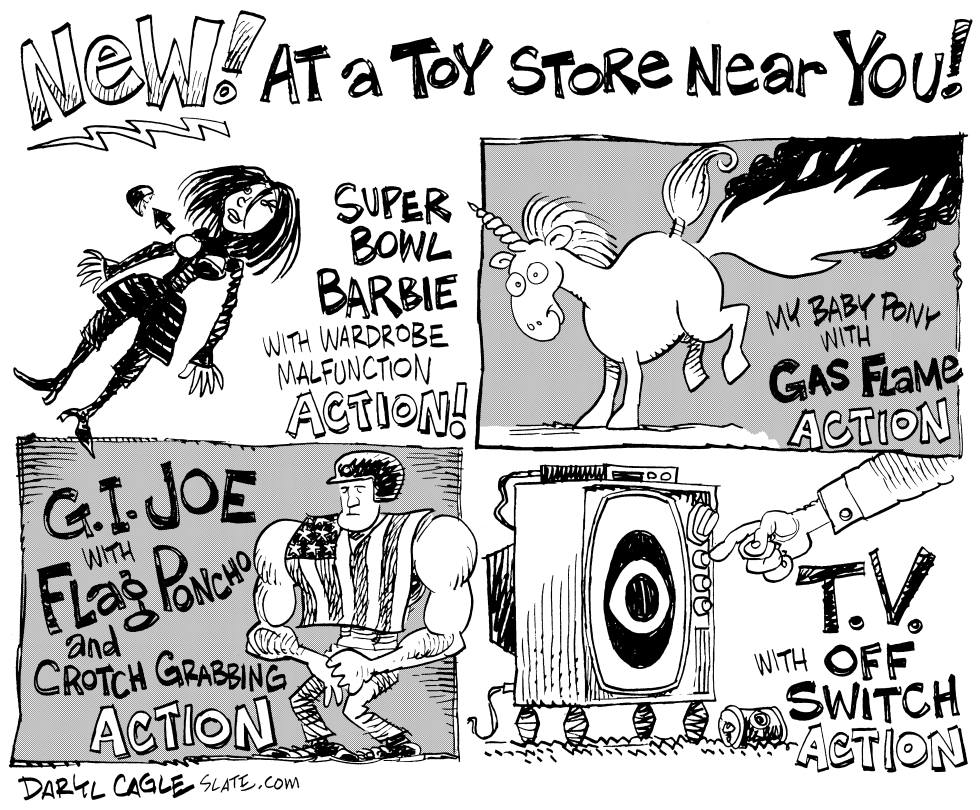  SUPER BOWL TOYS by Daryl Cagle