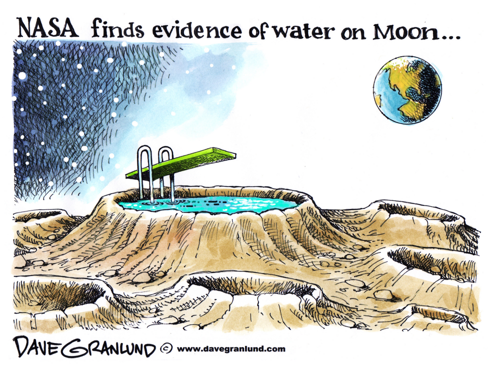  NASA FINDS WATER ON MOON by Dave Granlund