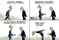 BARACK BOWS  by Nate Beeler