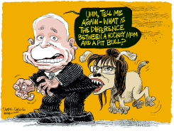 SARAH PALIN AND MCCAIN ROGUE PIT BULL  by Daryl Cagle