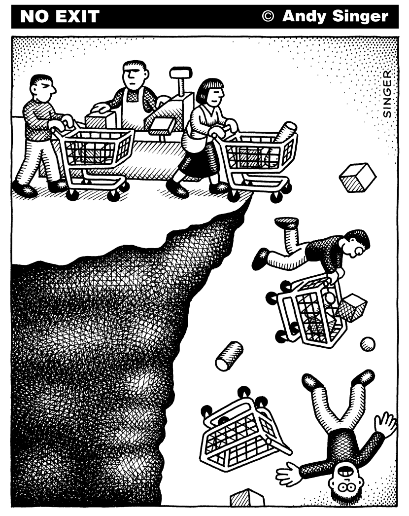 Shopping Carts go off Cliff