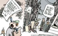 STIMULUS TO NONEXISTENT DISTRICTS  by Mike Keefe