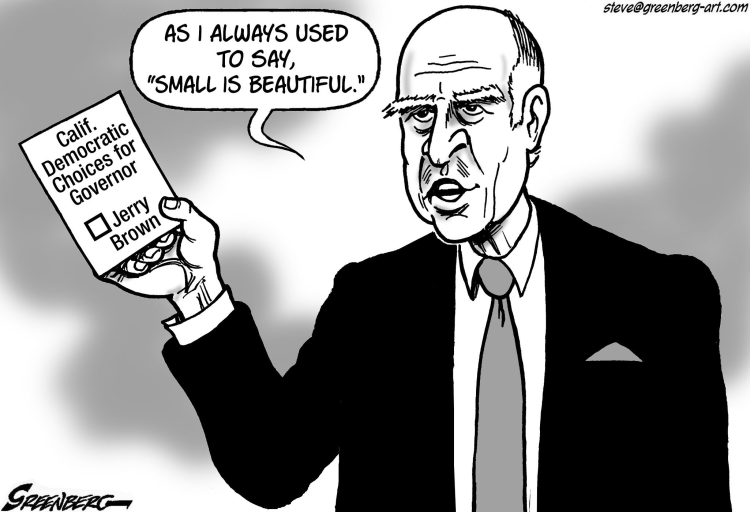 JERRY BROWN CALIF GOVERNOR RACE BW by Steve Greenberg