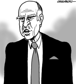 JERRY BROWN CARICATURE BW by Steve Greenberg