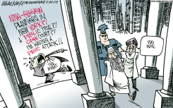 NEW YORK TERROR TRIALS  by Mike Keefe