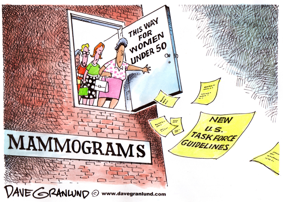  NEW MAMMOGRAM GUIDELNES by Dave Granlund