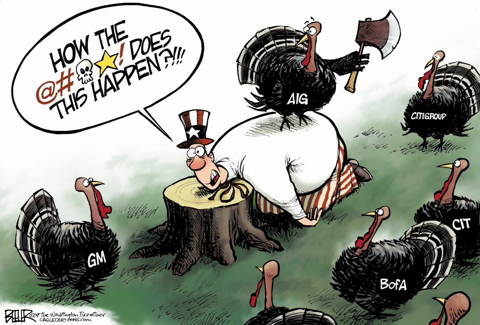  BAILED OUT TURKEYS by Nate Beeler