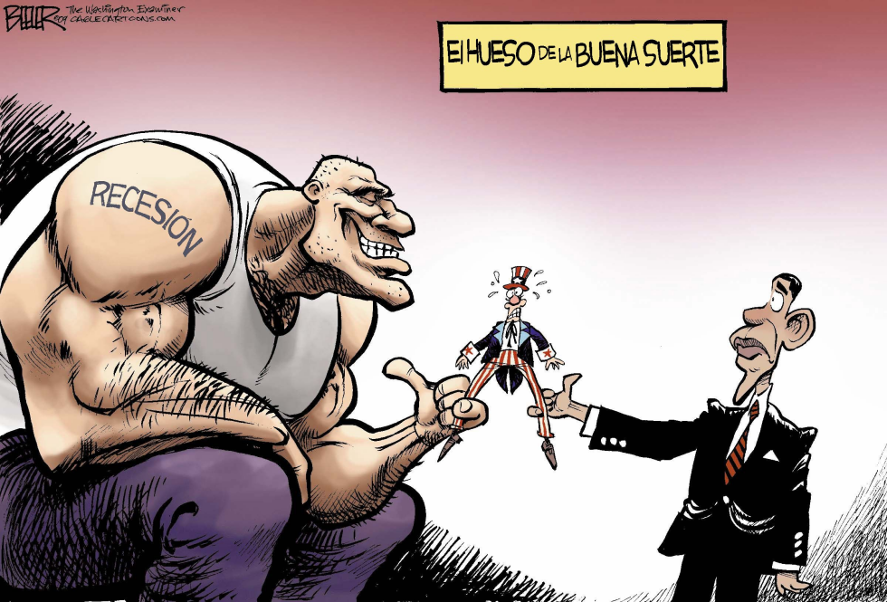  EL HUESO DE LA SUERTE DE LA ECONOMIA  by Nate Beeler