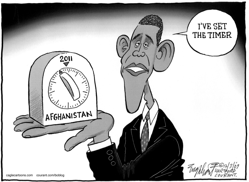  PRESIDENT OBAMA AFGHANISTAN TIMER by Bob Englehart