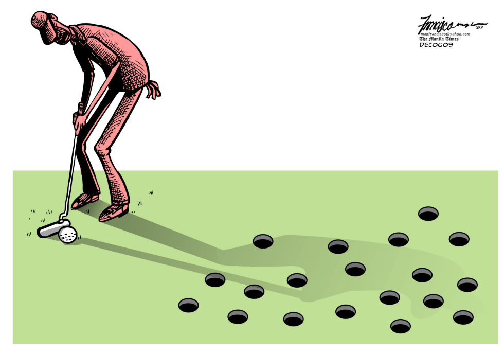 Tiger Woods, too many holes