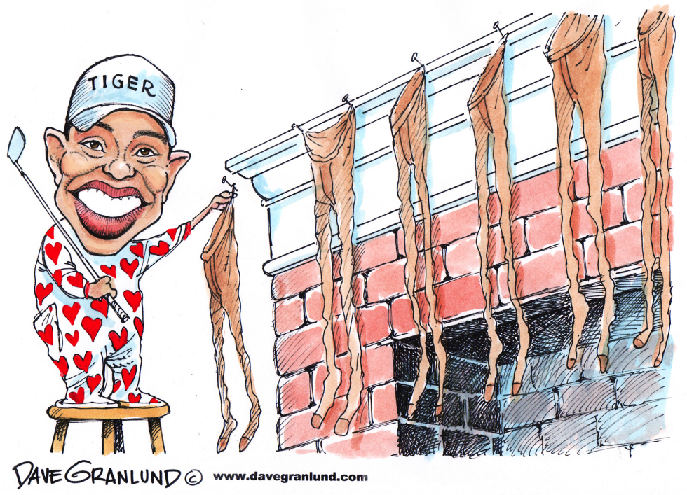  TIGER WOODS AT CHRISTMAS by Dave Granlund