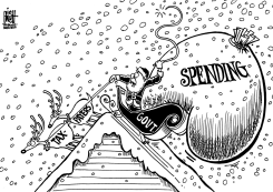 GOVERNMENT SPENDING, B/W by Randy Bish