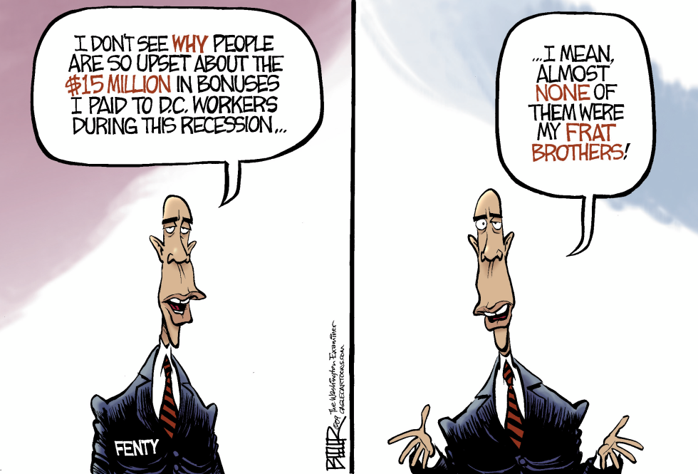  LOCAL DC - RECESSION BONUSES by Nate Beeler