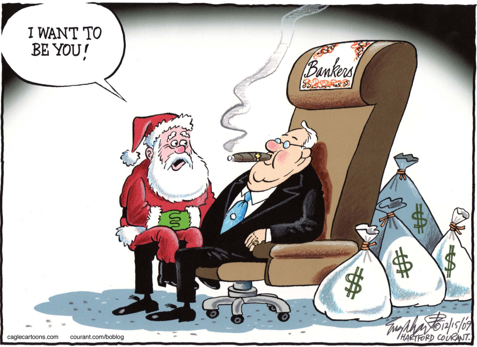 Santa and the Banker COLOR