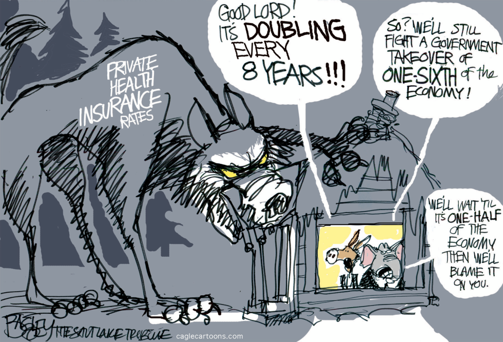  WOLF AT THE DOOR by Pat Bagley