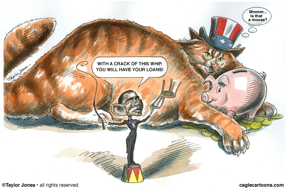 Obama and Fat Cat - COLOR
