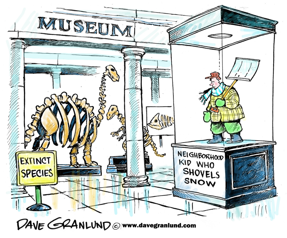  KIDS AND SNOW SHOVELS by Dave Granlund