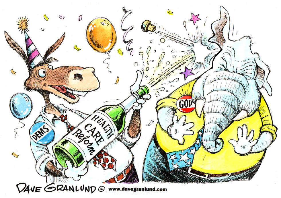  DEMS READY TO CELEBRATE by Dave Granlund