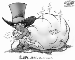 BABY NEW YEAR BOMBER BW by John Cole
