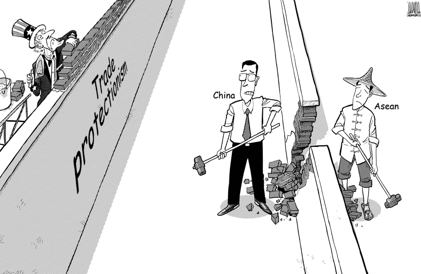 US builds wall