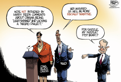 HARRY REID ON RACE  by Nate Beeler