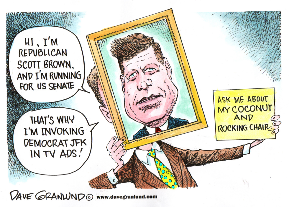Republican Scott Brown invokes JFK