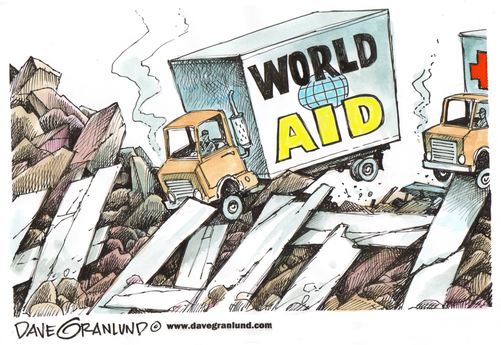  HAITI QUAKE RELIEF EFFORT by Dave Granlund