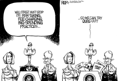OBAMA CHIDES WALL ST by Nate Beeler