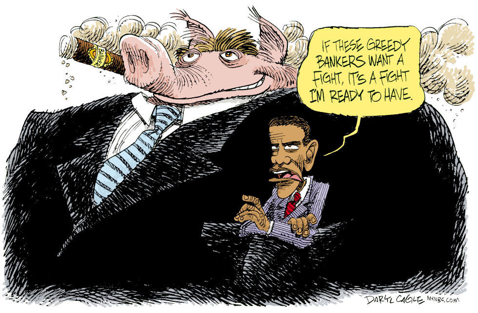 Obama vs the Bad Bankers  Color
