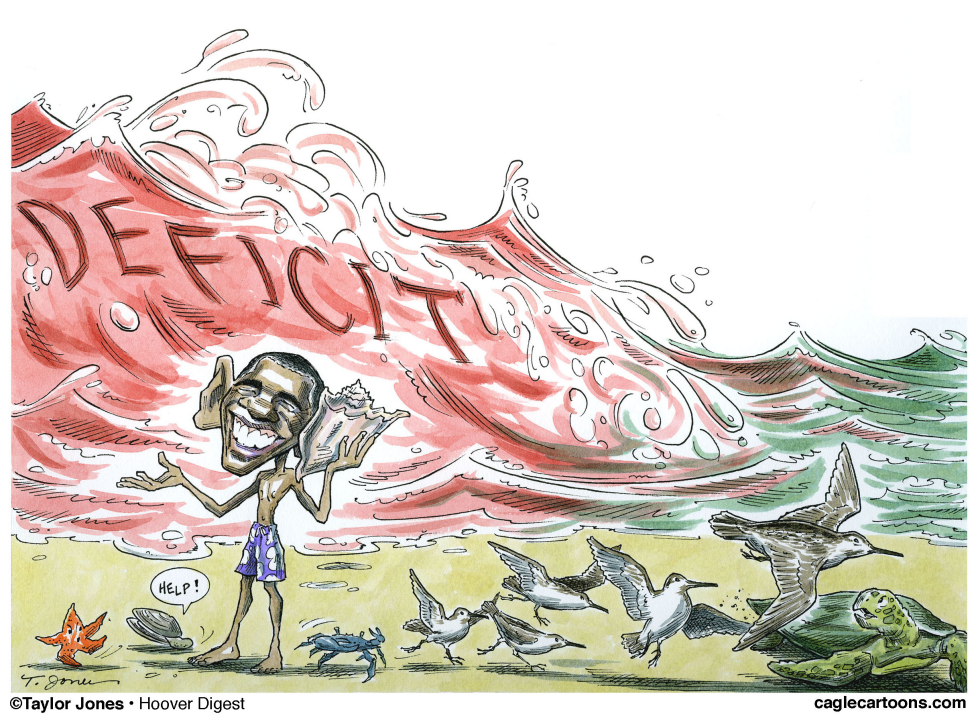 Barack Obama deficit wave - COLOR