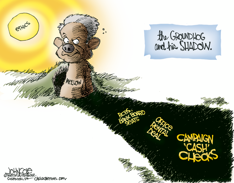 LOCAL PA -- Mellow sees his shadow