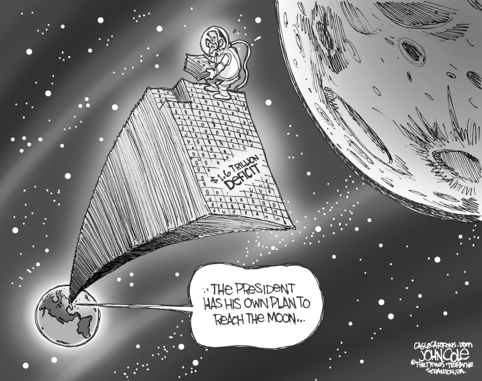 Obama moon mission BW