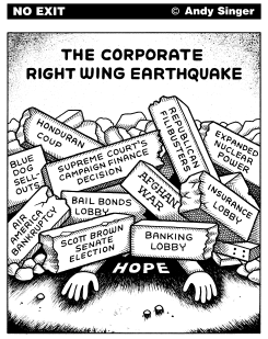 RIGHT WING EARTHQUAKE by Andy Singer