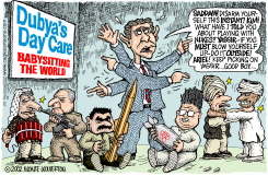  BUSH BABYSITTING THE WORLD by Monte Wolverton