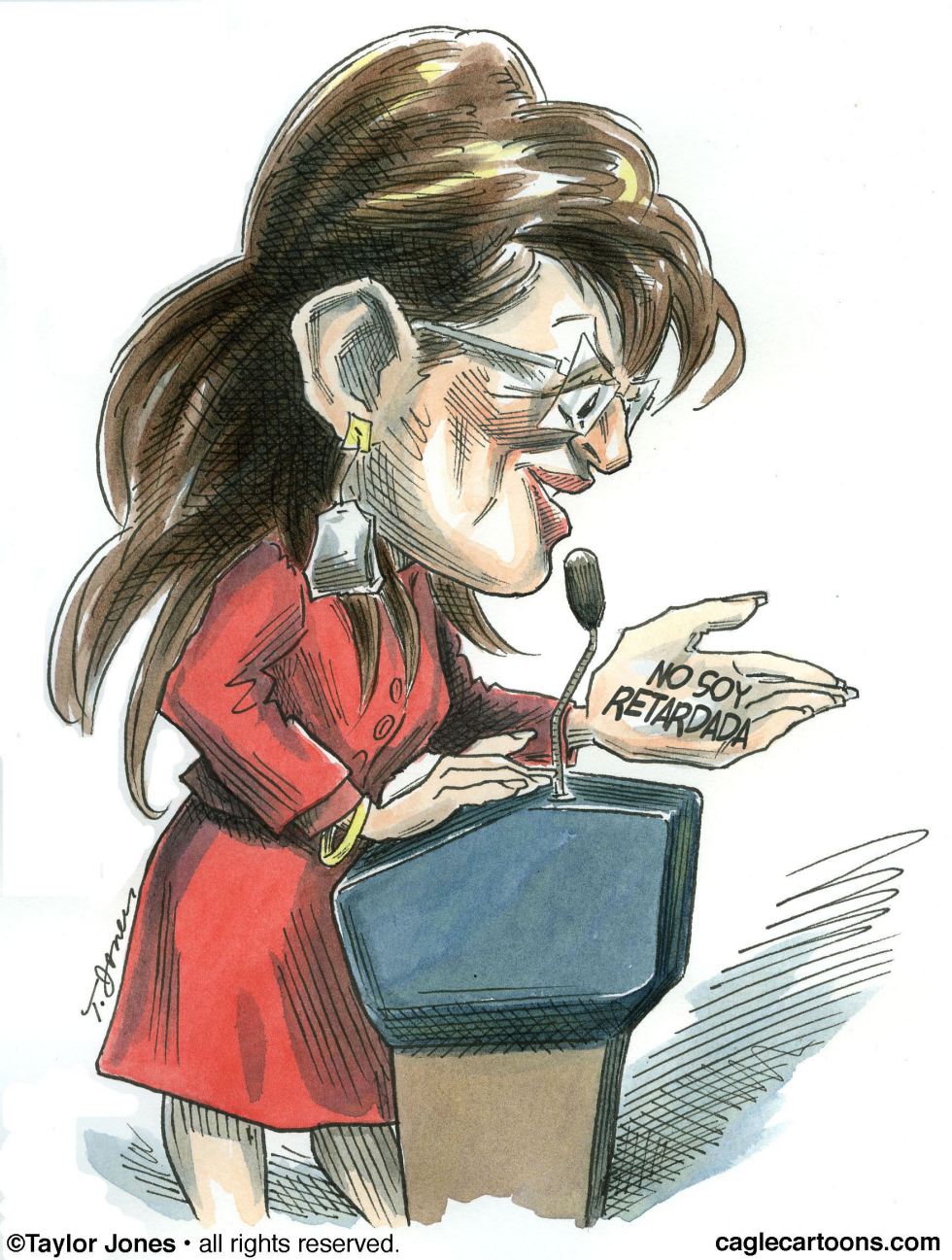 Sarah Palin habla con su mano - COLOR