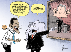 FOR OBAMA NO, FOR DUBYA YES by Rob Tornoe
