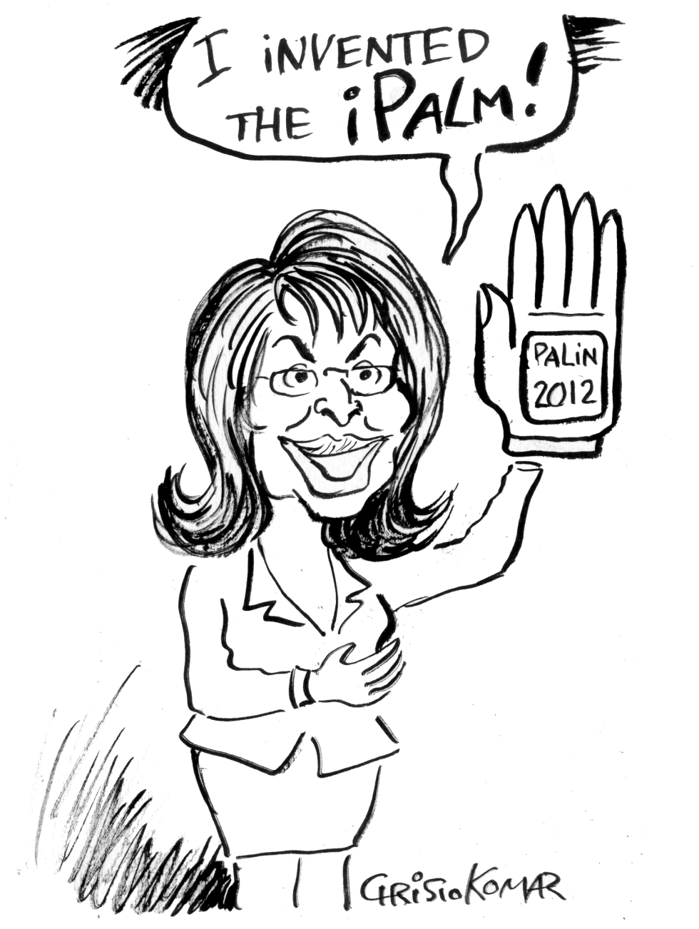 Sarah Palin iPalm - B&W