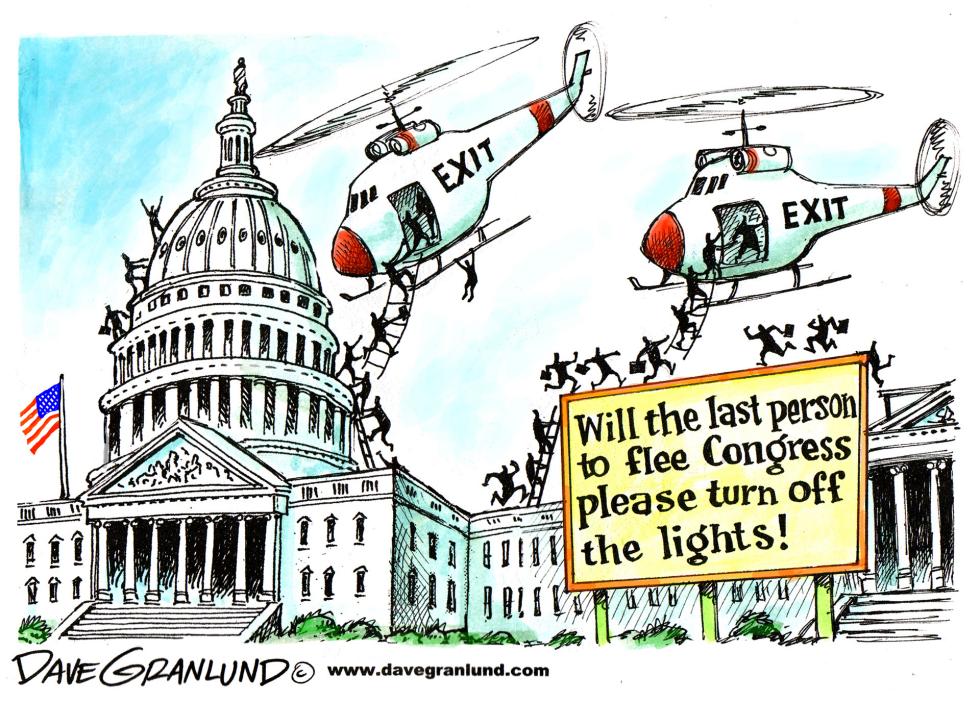  FLEEING CONGRESS by Dave Granlund