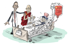 DALAI LAMA VISITING UNCLE SAM  by Martin Sutovec