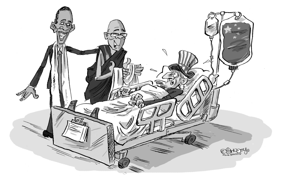 Dalai Lama visiting Uncle Sam
