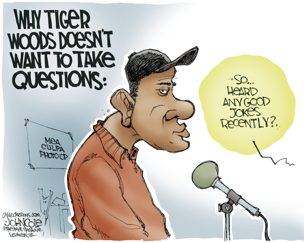  TIGER WOODS AND THE PRESS by John Cole