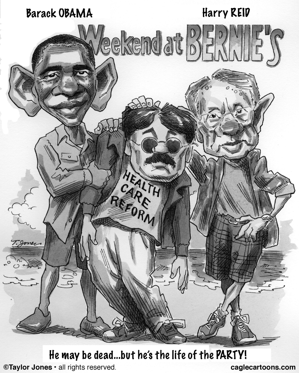 Obama and Reid - Weekend at Bernies