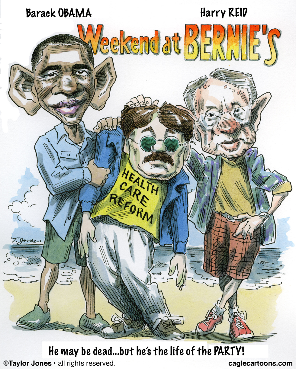 Obama and Reid - Weekend at Bernies - COLOR