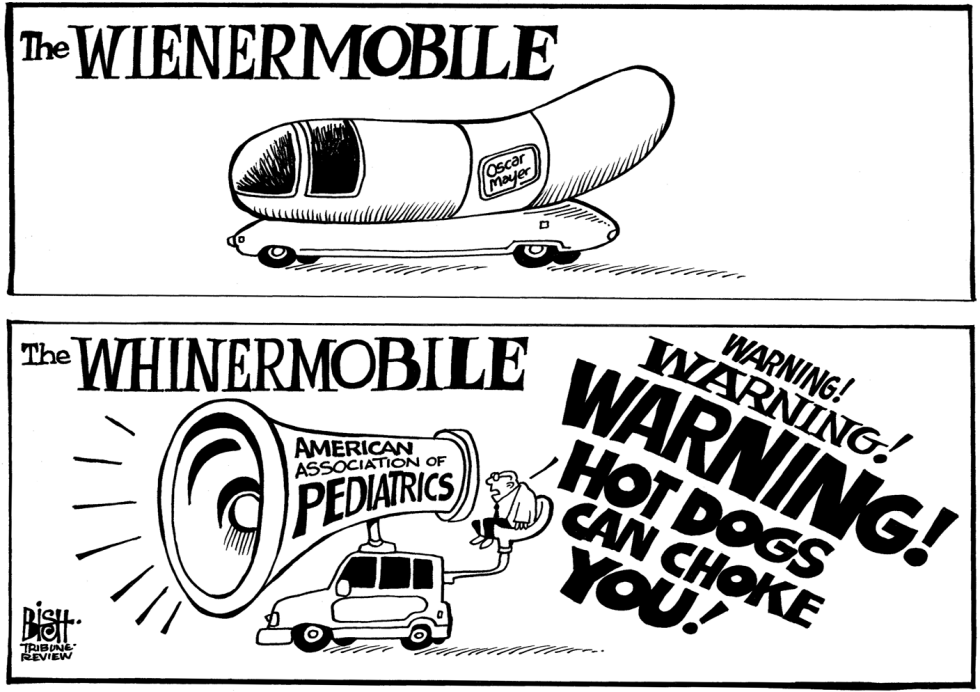 WARNINGS ON HOT DOGS, b/w