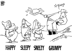 SNOW MAKES YOU GRUMPY, B/W by Randy Bish
